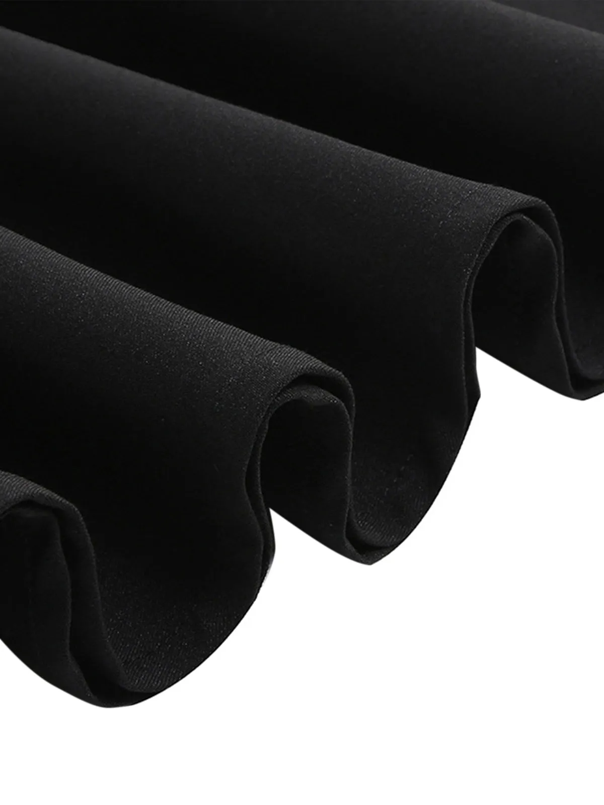 Black 1940s Solid Buttoned Lapel Dress sold by Retro Stage product image thumbnail 3