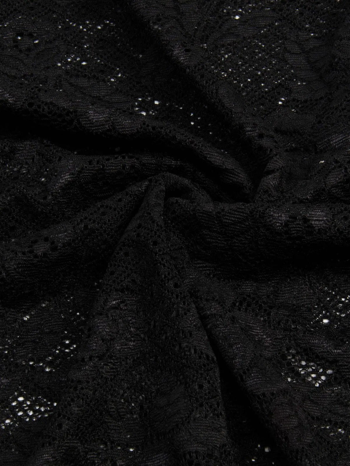 Black 1980s V-Neck Floral Lace Hooded Dress sold by Retro Stage product image thumbnail 4