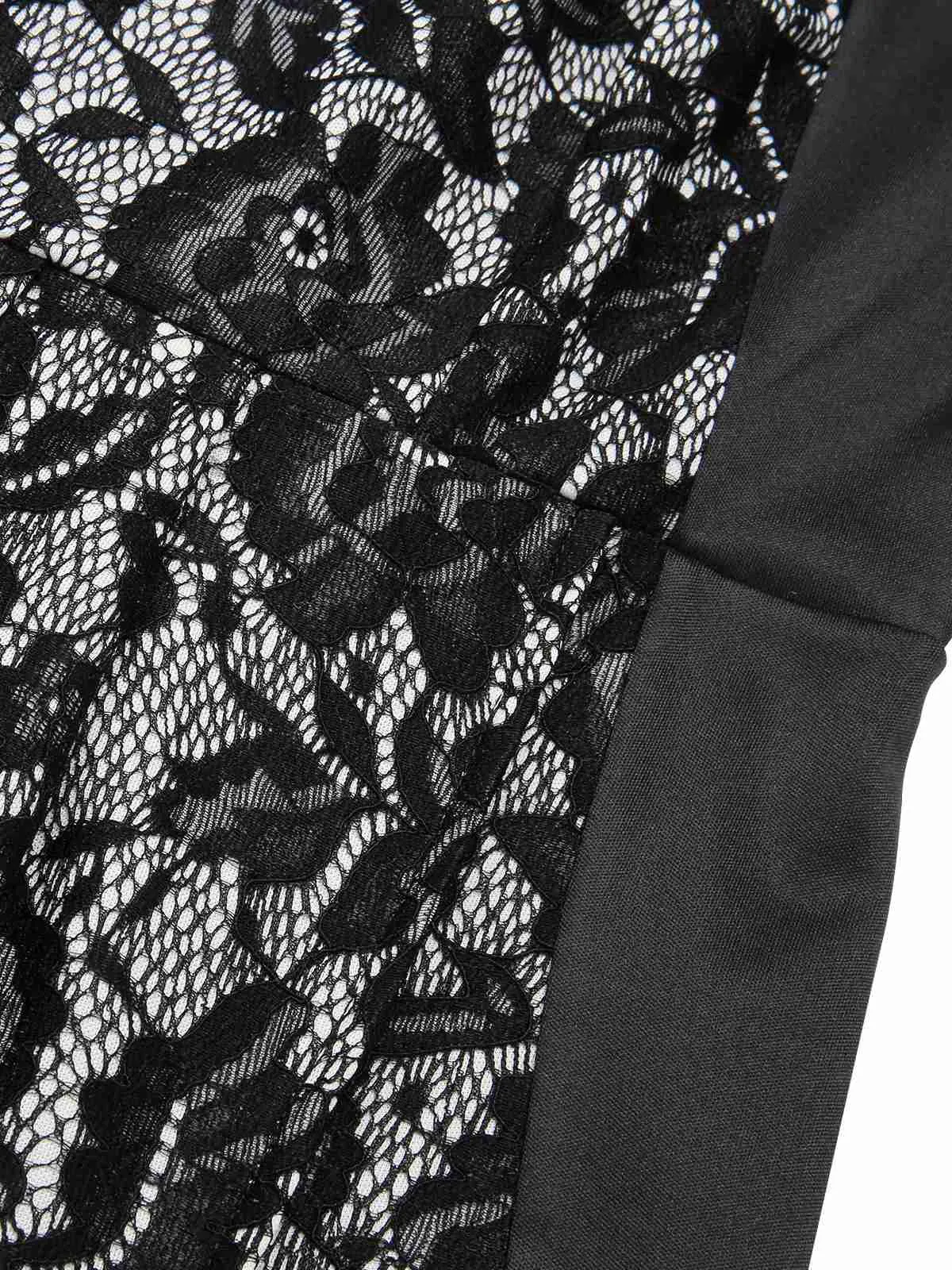 Black 1960s Floral Lace Slit Sleeveless Dress sold by Retro Stage product image thumbnail 5