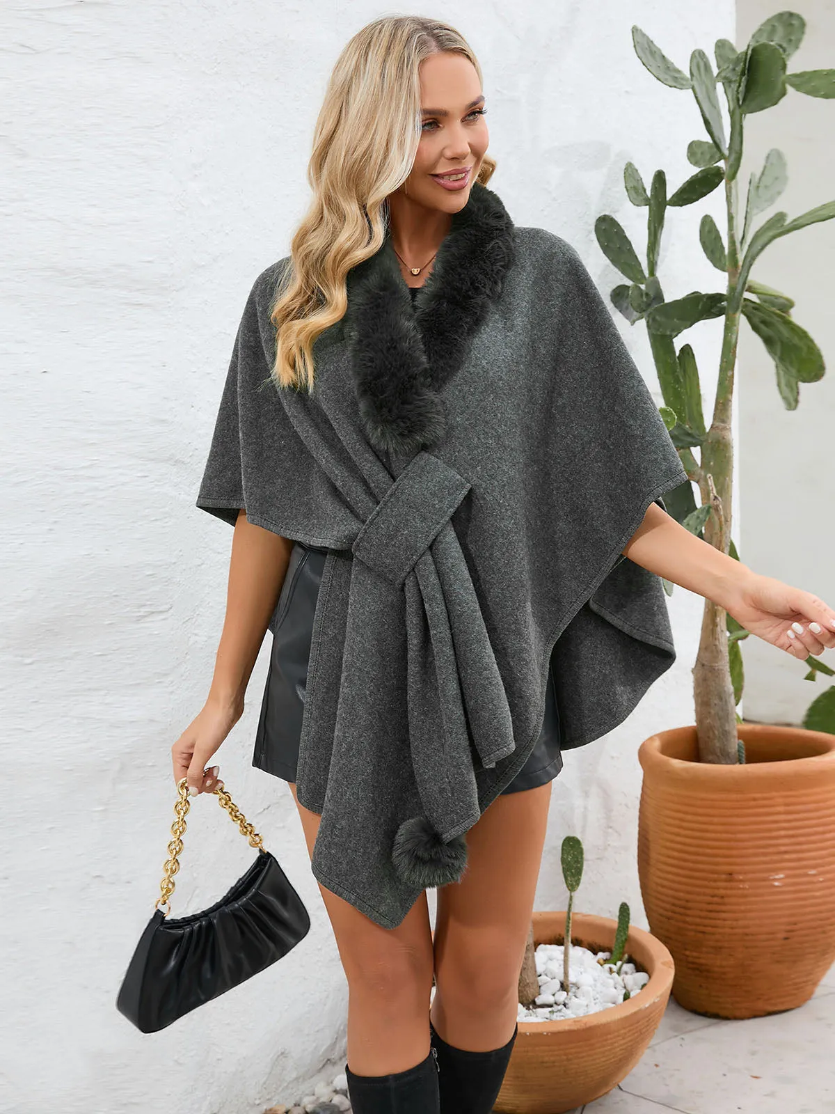 1950s Solid Furry Batwing Coat sold by Retro Stage product image thumbnail 4