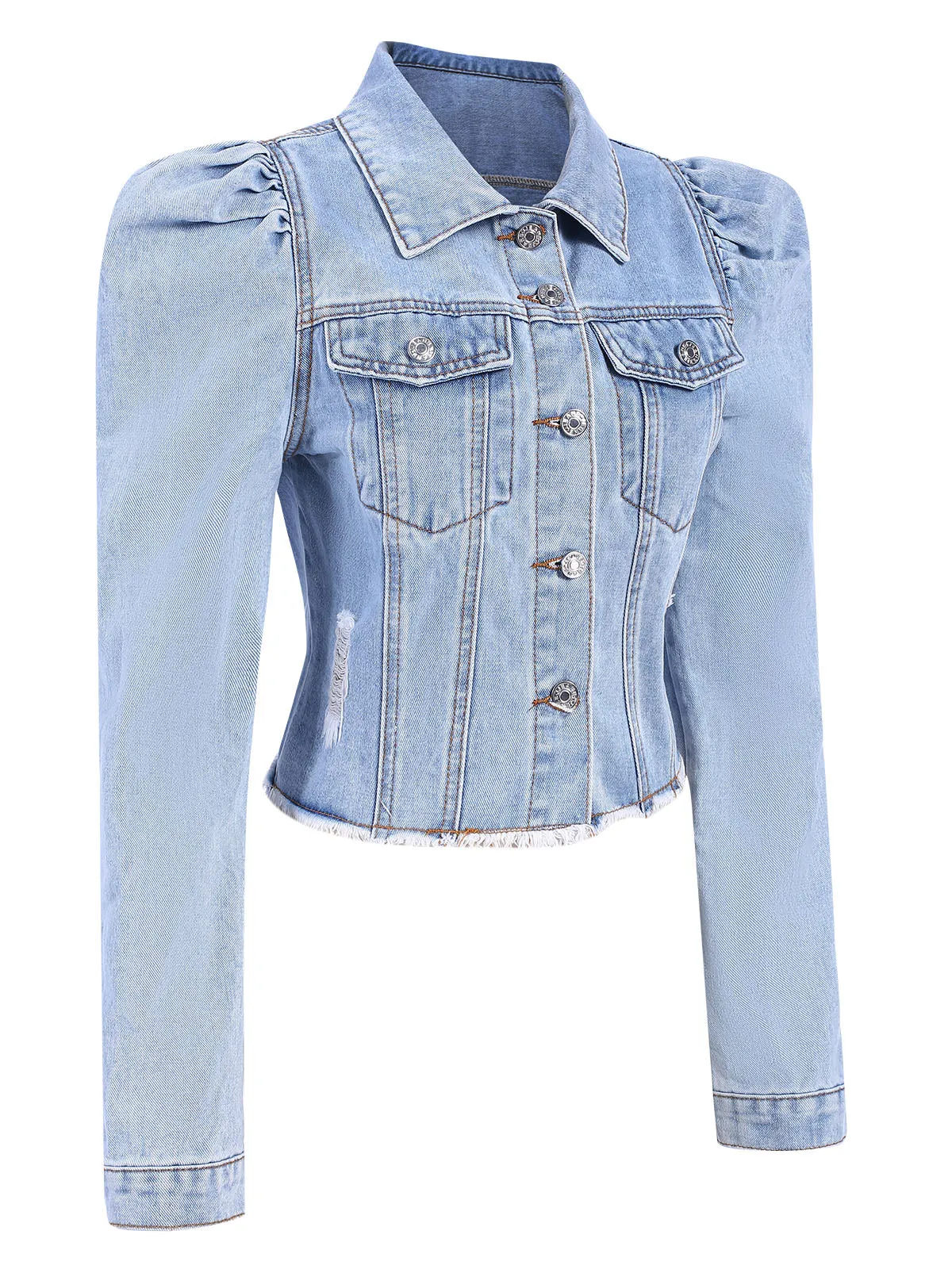 1950s Denim Leg-Of-Mutton Button Coat sold by Retro Stage product image thumbnail 3