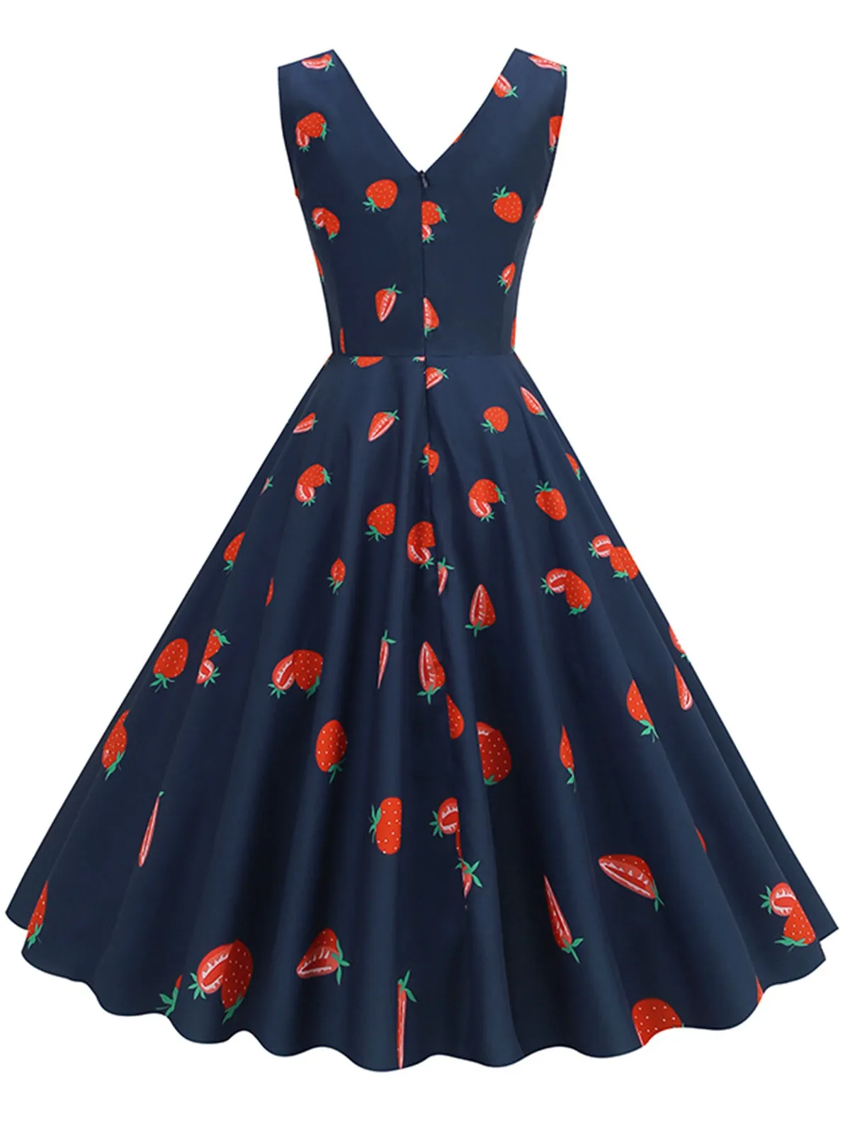 1950s Daisy & Strawberry Print Sleeveless Dress sold by Retro Stage product image thumbnail 2