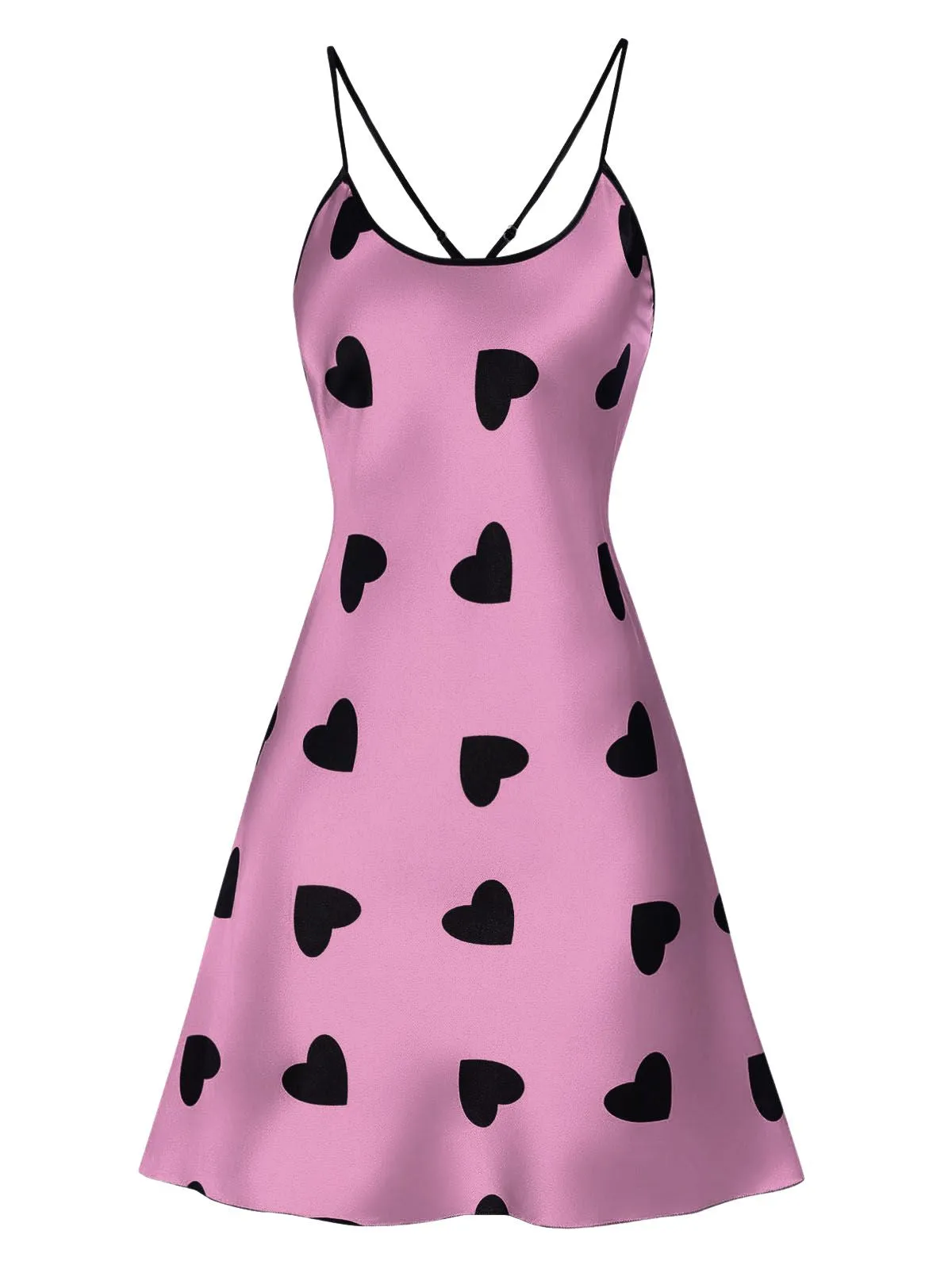 1960s Heart Spaghetti Straps Nightgown sold by Retro Stage