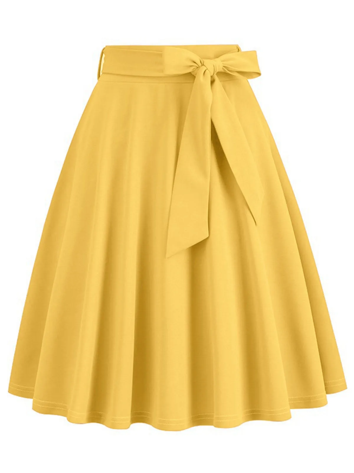 1950s Solid Waist Tie Swing Skirt sold by Retro Stage product image thumbnail 5