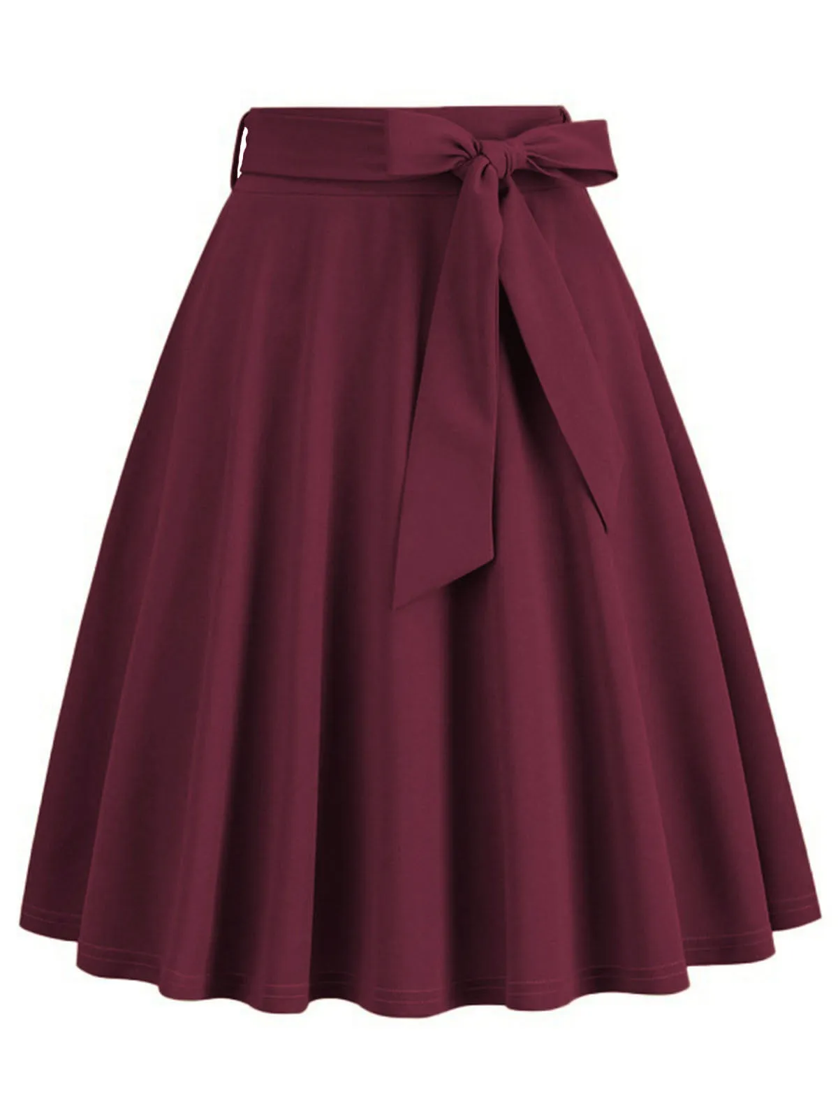 1950s Solid Waist Tie Swing Skirt sold by Retro Stage product image thumbnail 3