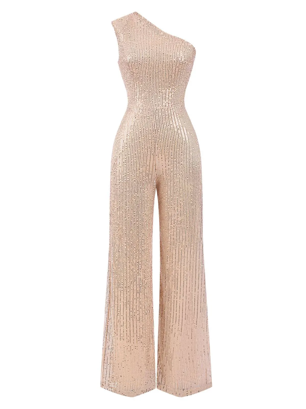 1930s One Shoulder Glitter Solid Jumpsuit sold by Retro Stage product image thumbnail 2