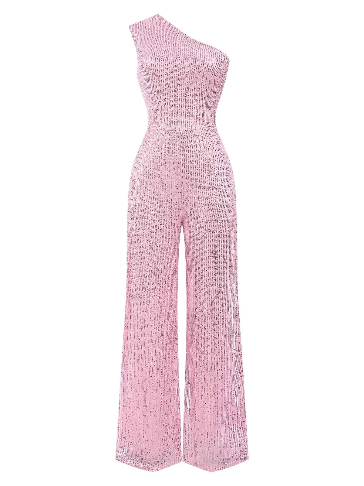 1930s One Shoulder Glitter Solid Jumpsuit sold by Retro Stage