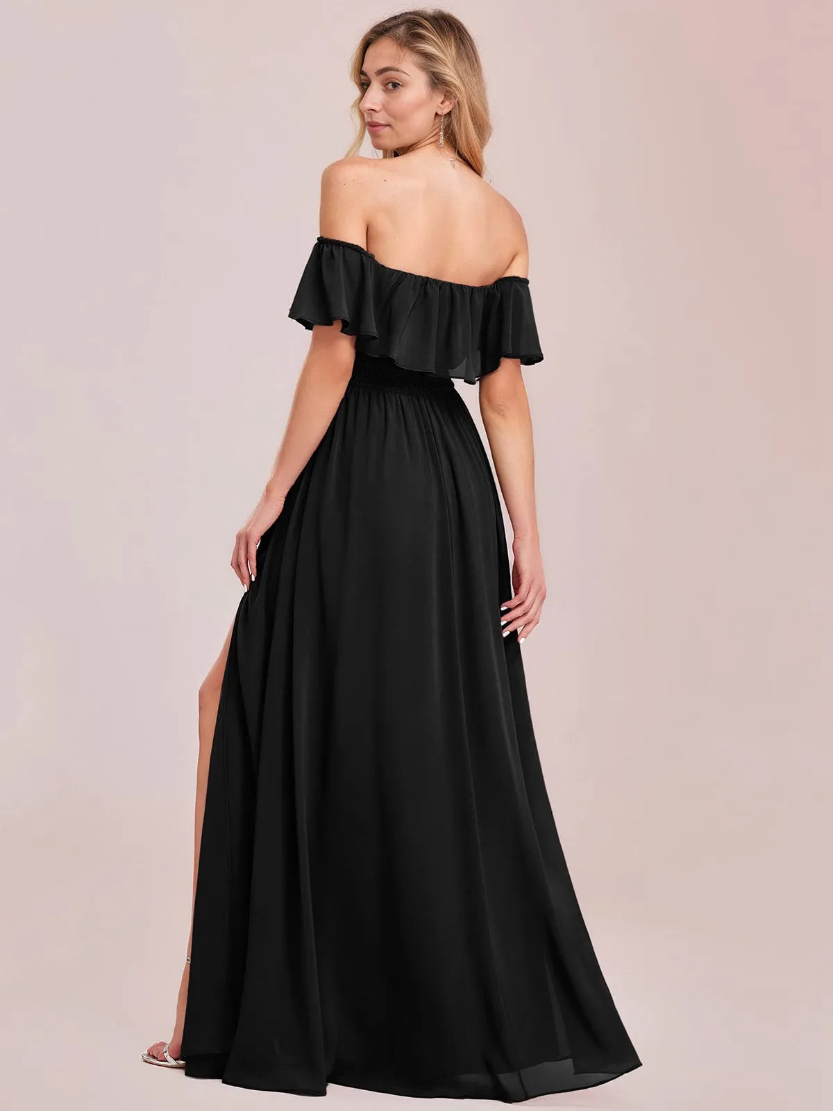 1930s Solid Roll Collar Off Shoulder Slit Dress sold by Retro Stage product image thumbnail 4
