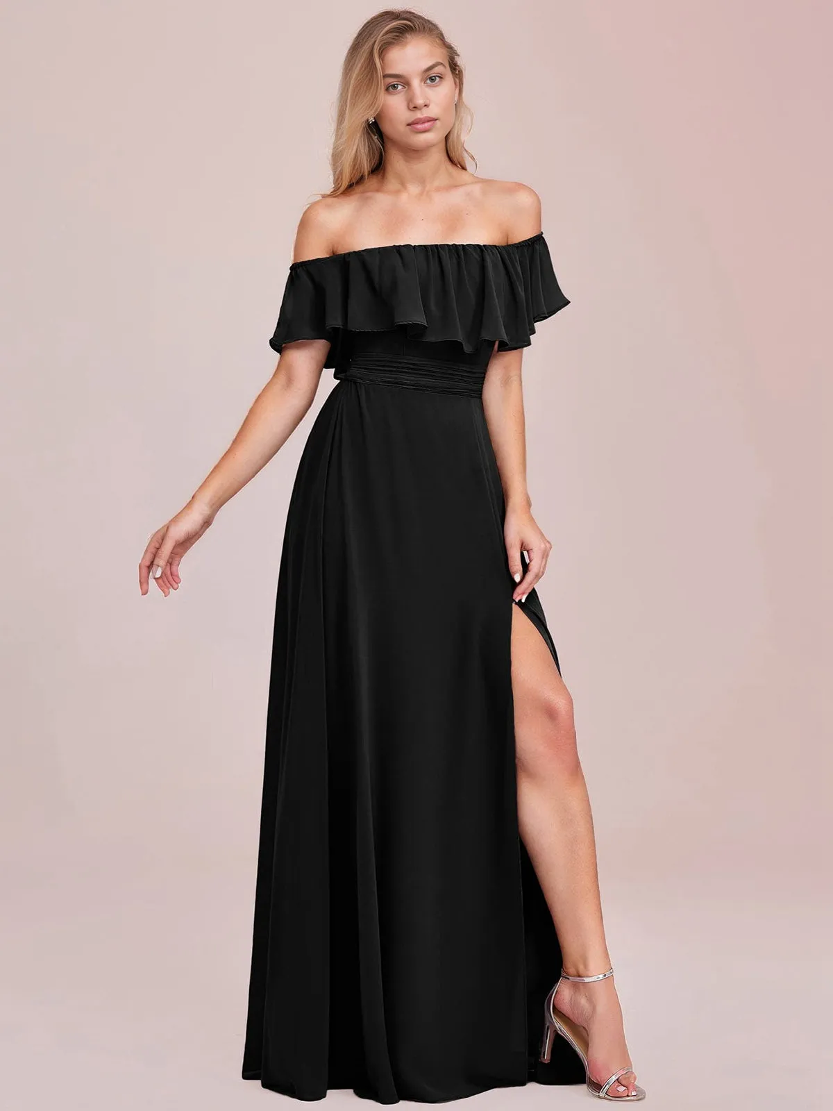 1930s Solid Roll Collar Off Shoulder Slit Dress sold by Retro Stage product image thumbnail 2