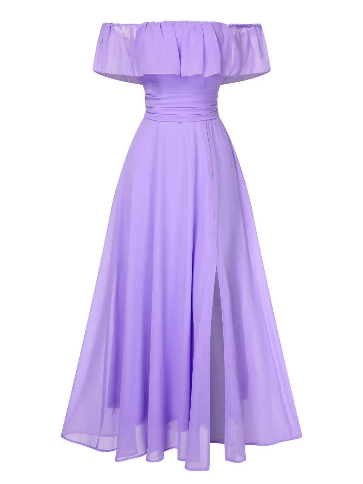 1930s Solid Roll Collar Off Shoulder Slit Dress sold by Retro Stage product image thumbnail 5