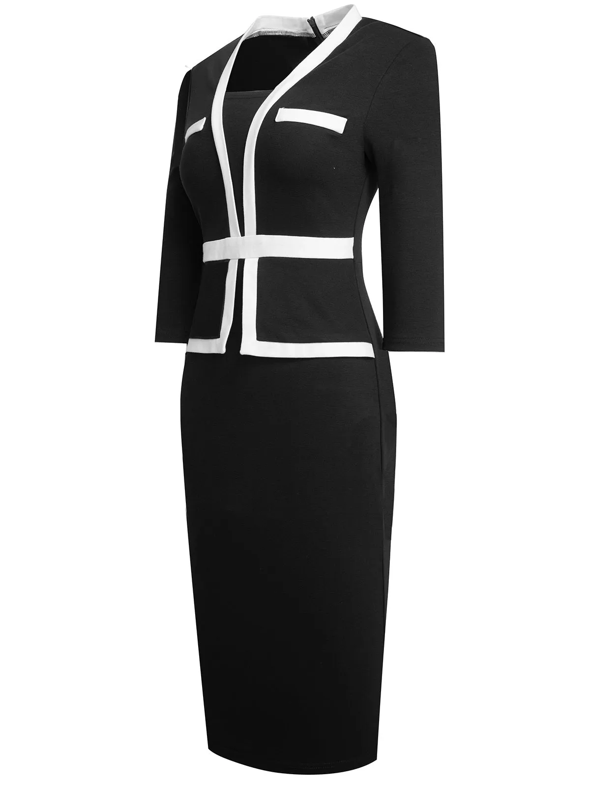 1960s Contrast Trim Bodycon Dress sold by Retro Stage product image thumbnail 3