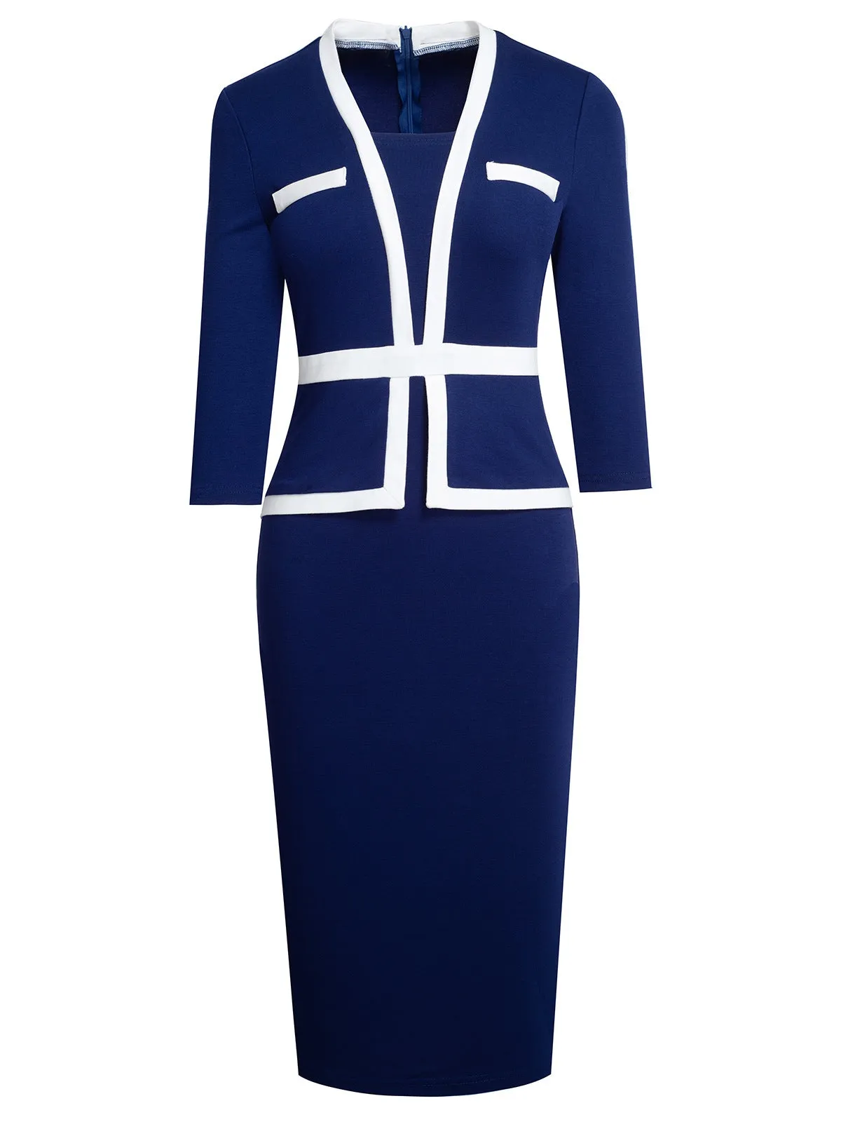 1960s Contrast Trim Bodycon Dress sold by Retro Stage product image thumbnail 2