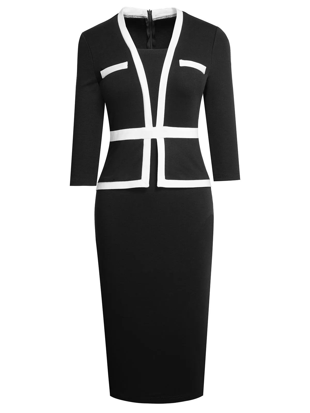 1960s Contrast Trim Bodycon Dress sold by Retro Stage