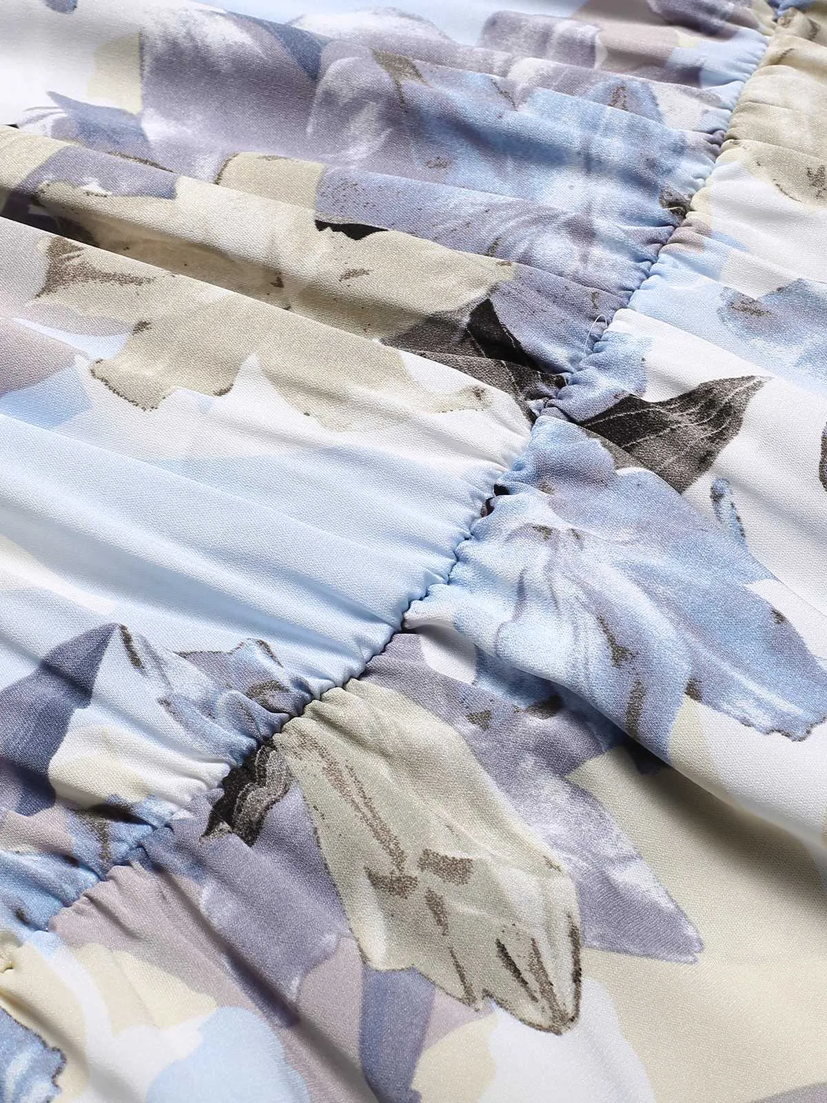 1930s Round Neck Floral Irregular Hem Belted Dress sold by Retro Stage product image thumbnail 5