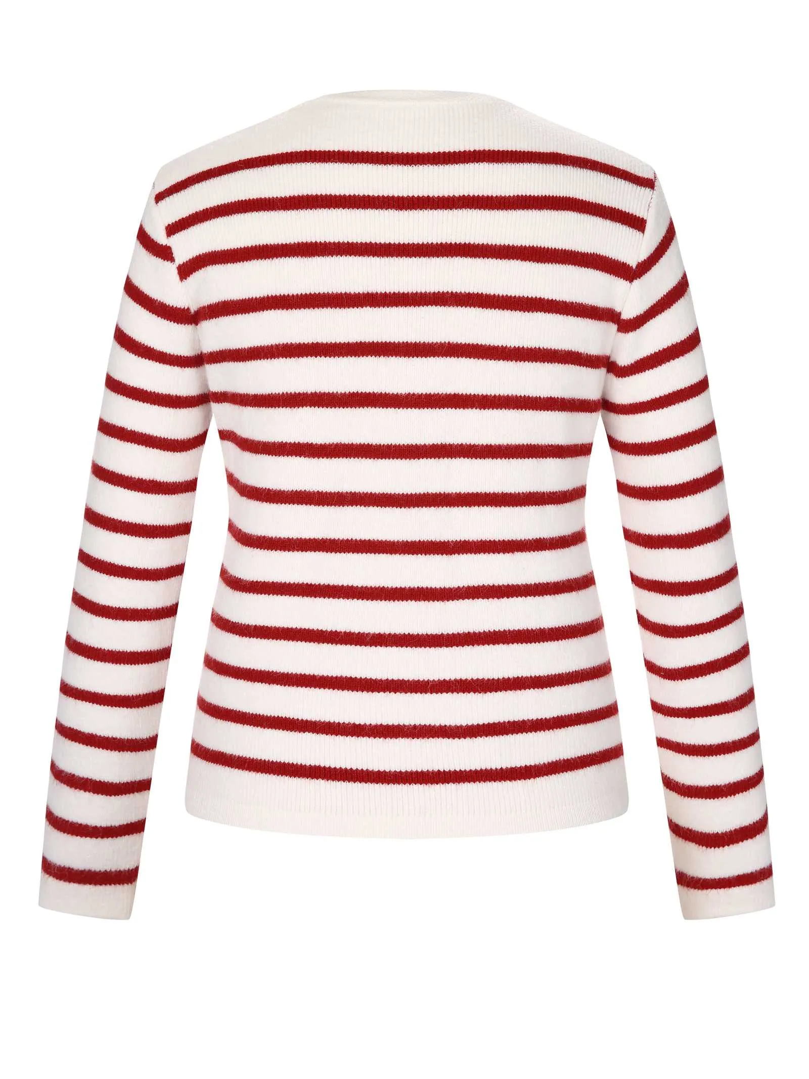 1930s Contrast Striped Long Sleeve Knitted Cardigan sold by Retro Stage product image thumbnail 3