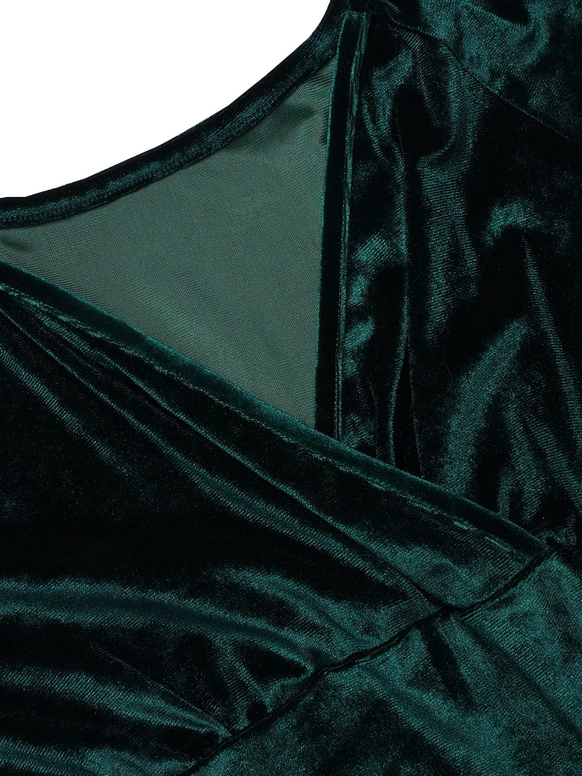 1960s V-Neck Velvet Long Sleeve A-Line Dress sold by Retro Stage product image thumbnail 4