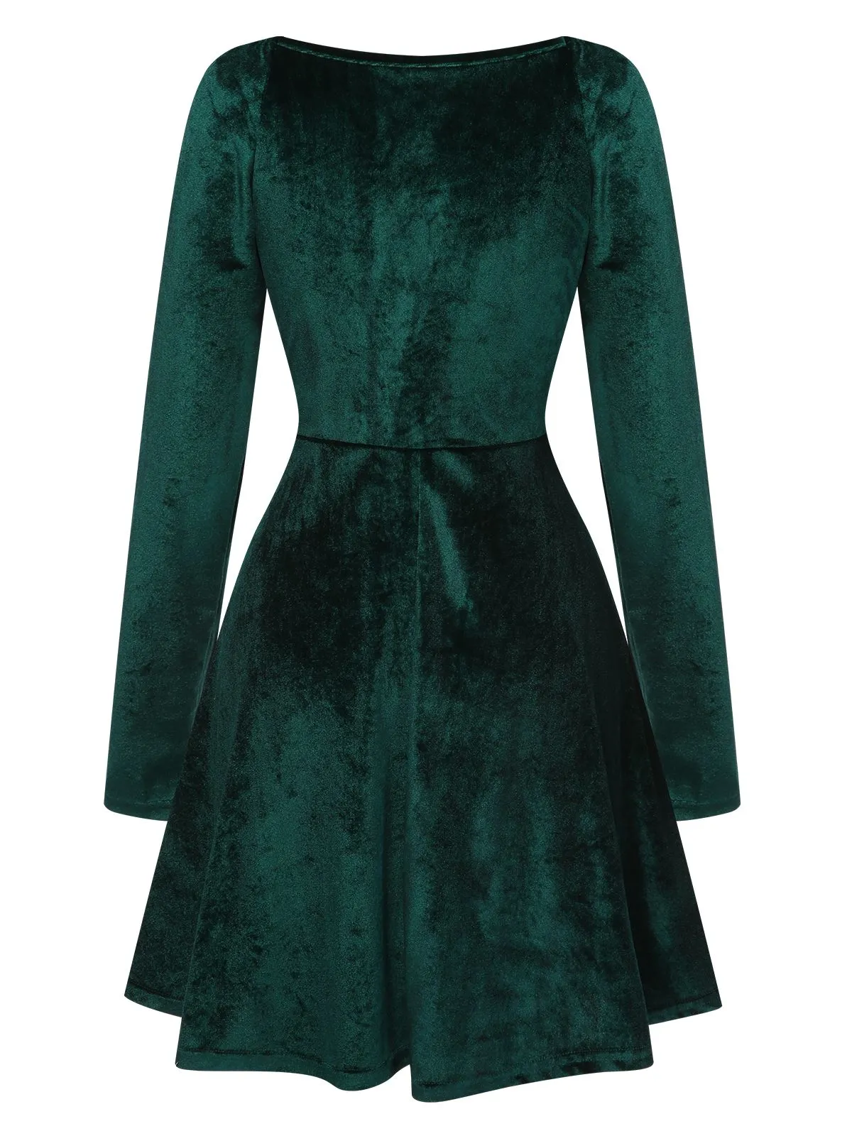 1960s V-Neck Velvet Long Sleeve A-Line Dress sold by Retro Stage product image thumbnail 2