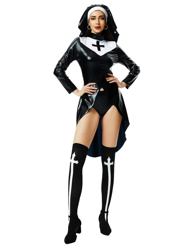 Black&White 1980s Halloween Dress & Headband sold by Retro Stage