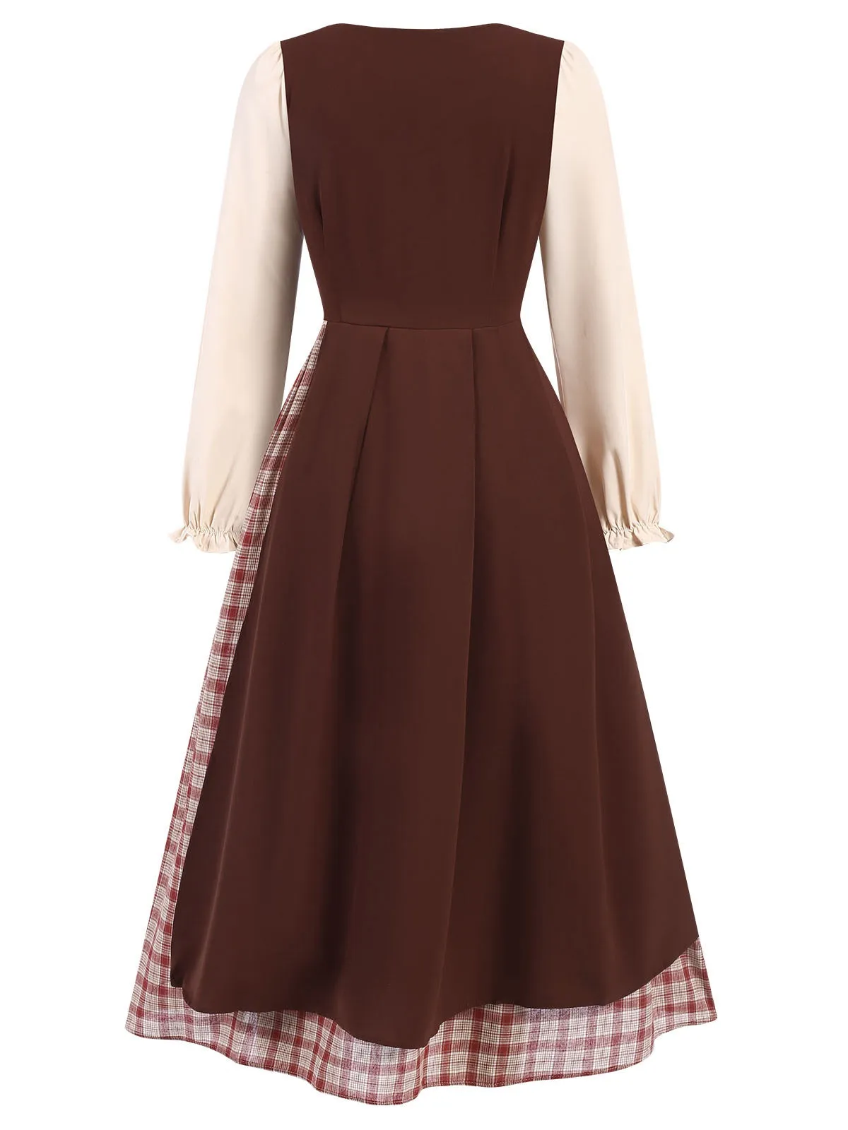 Multicolor 1940s Floral Plaid Pastoral Dress sold by Retro Stage product image thumbnail 2