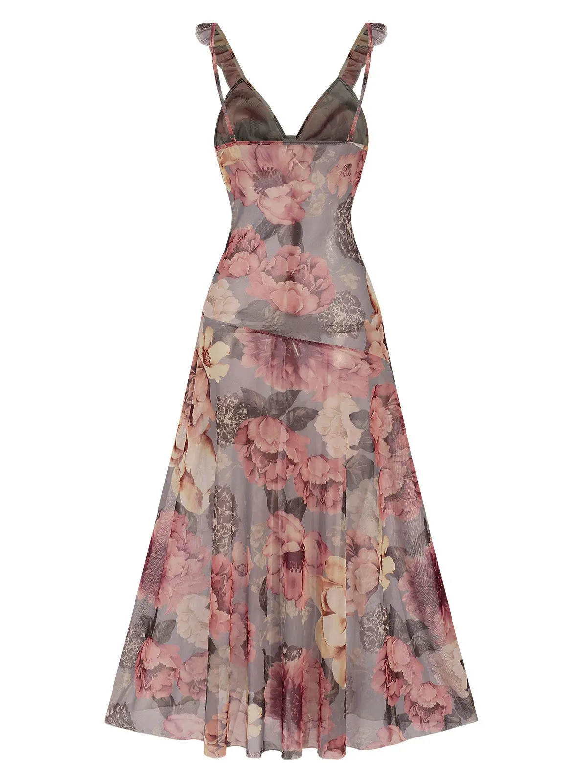 Multicolor 1970s Floral V-Neck Straps Nightgown sold by Retro Stage product image thumbnail 3