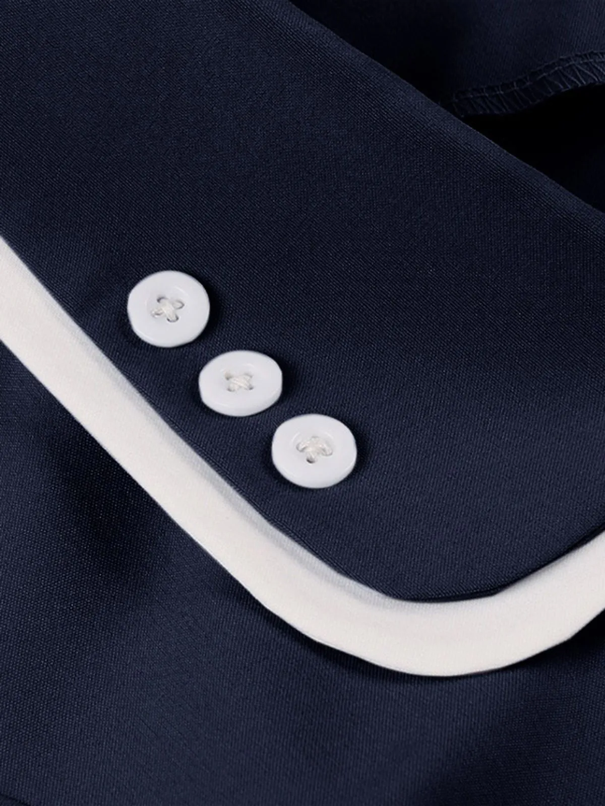 1950s Lapel Buttoned Short Sleeve Solid Dress sold by Retro Stage product image thumbnail 3