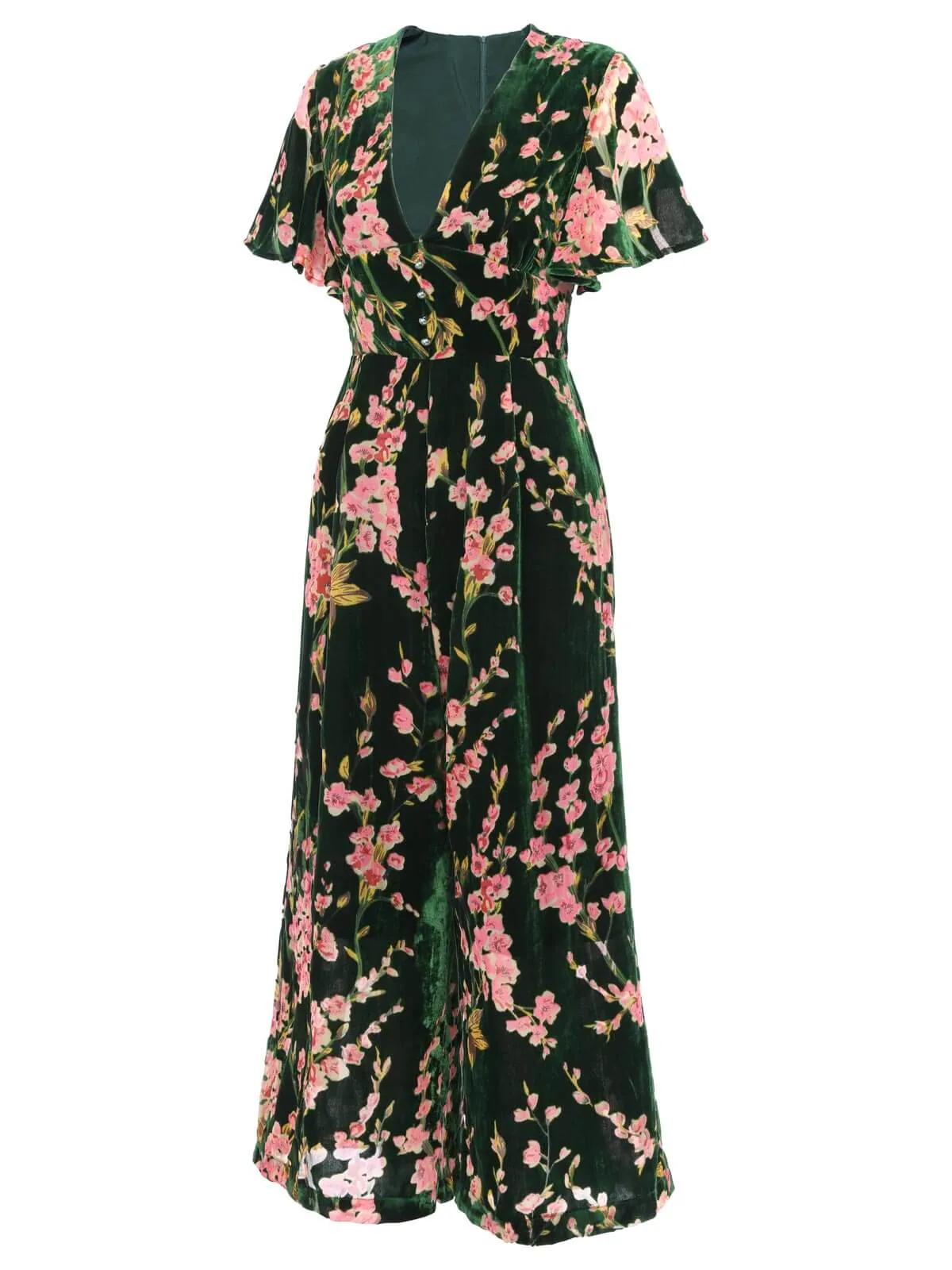Green 1930s Velvet Vintage Jumpsuit sold by Retro Stage product image thumbnail 5