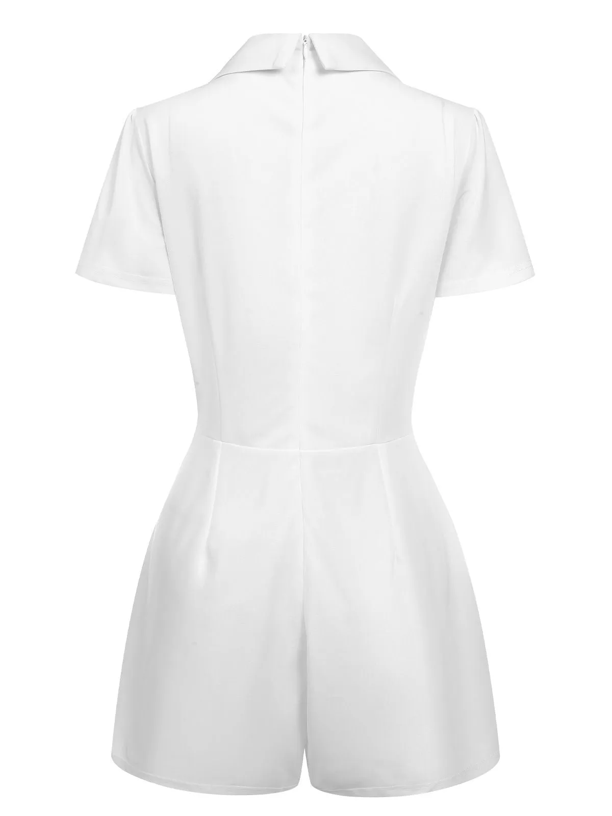 1950s V-Neck Solid Lapel Romper sold by Retro Stage product image thumbnail 3