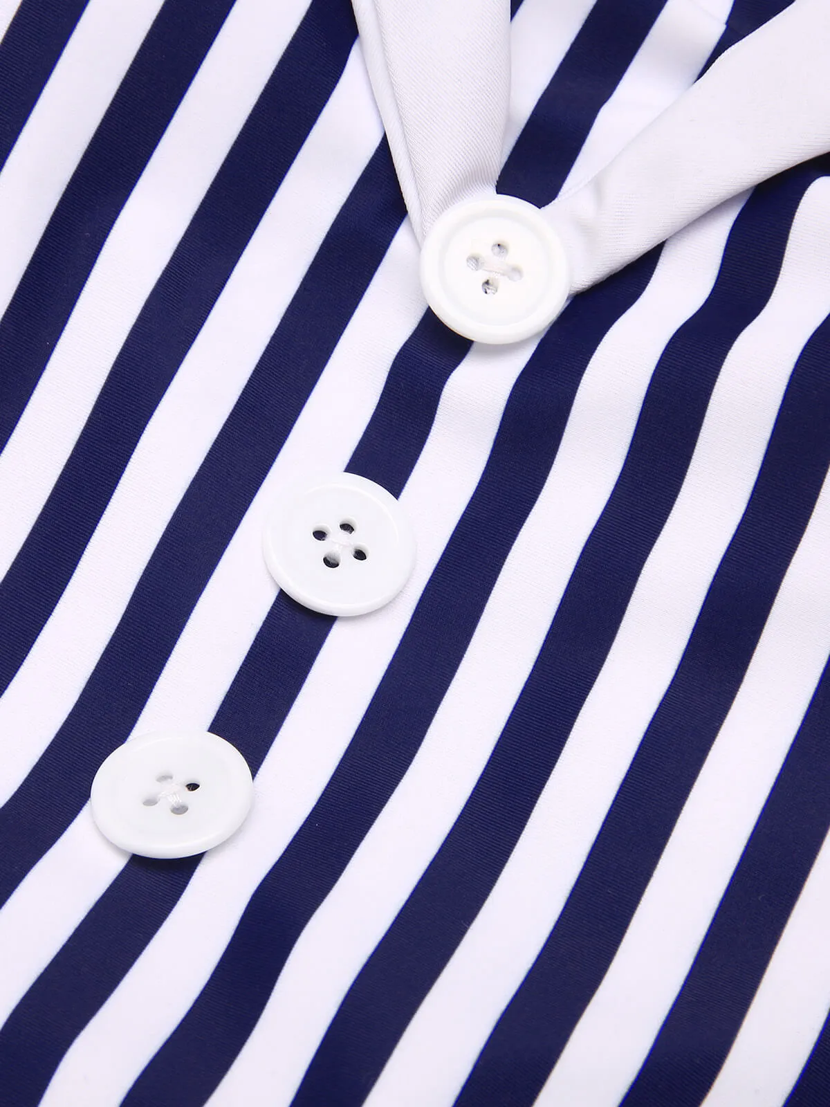 Navy Blue 1930s Stripe Patchwork Swimsuit sold by Retro Stage product image thumbnail 5