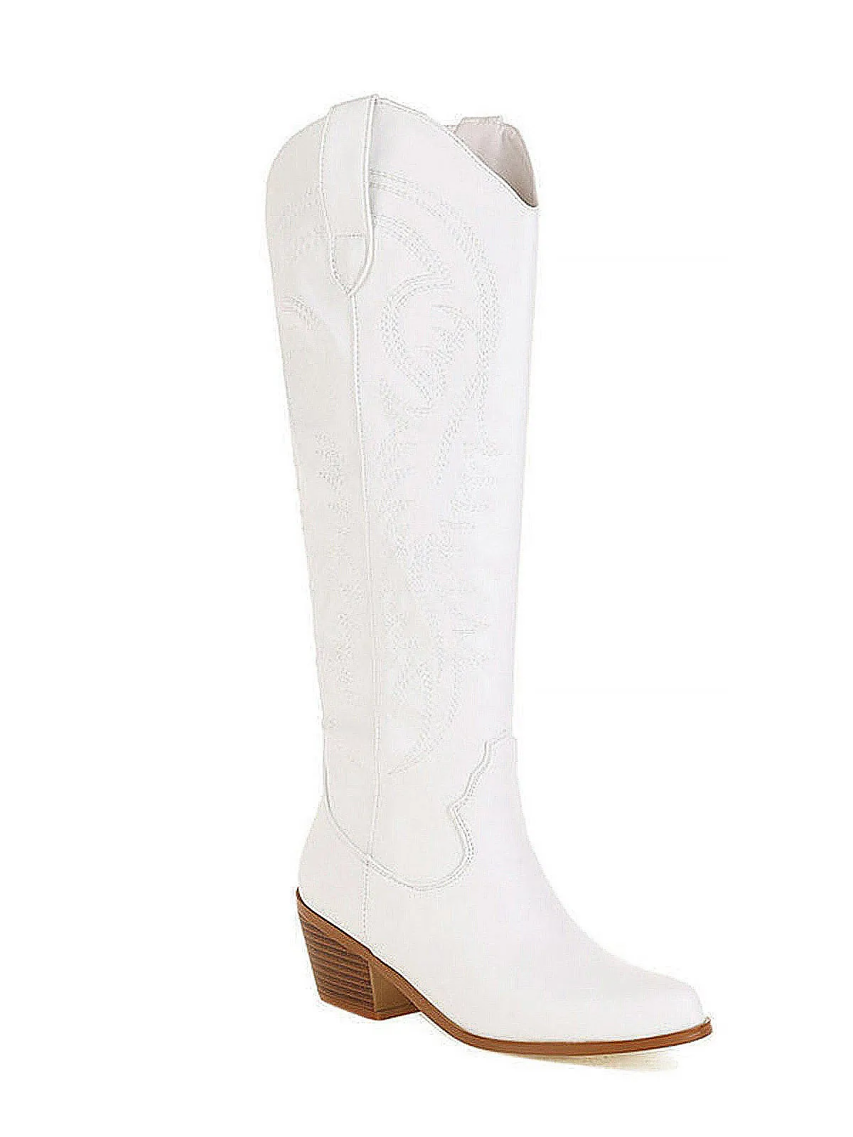 Embroidered Chunky Heel Mid-Calf Cowboy Boots sold by Retro Stage product image thumbnail 5