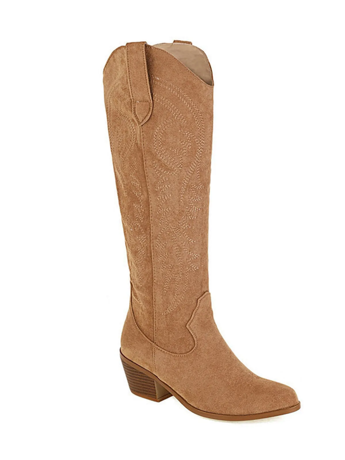 Embroidered Chunky Heel Mid-Calf Cowboy Boots sold by Retro Stage product image thumbnail 3