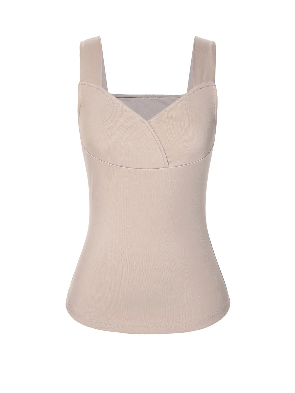Beige 1940s Solid Sweetheart Knitted Top sold by Retro Stage product image thumbnail 2
