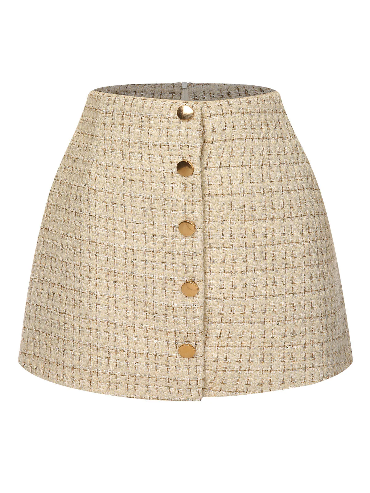 1960s A-Line Button Solid Skirt sold by Retro Stage product image thumbnail 2