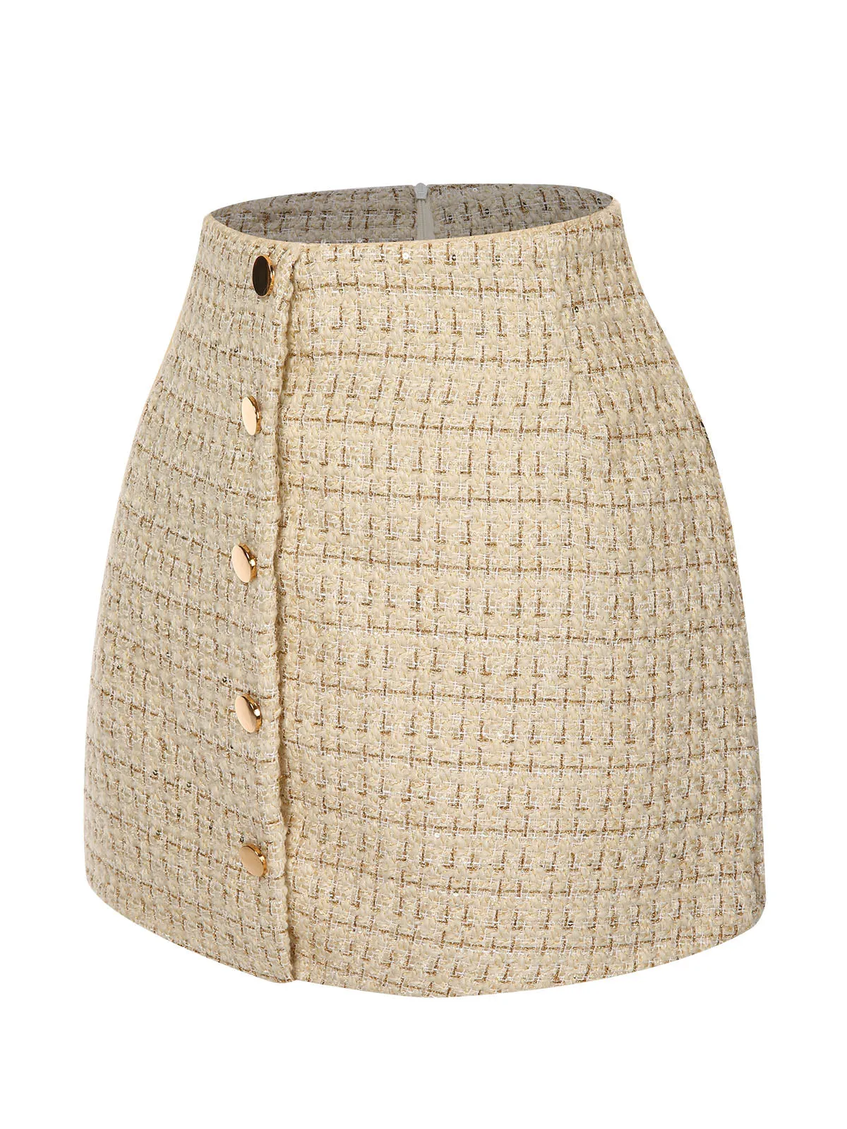 1960s A-Line Button Solid Skirt sold by Retro Stage product image thumbnail 3