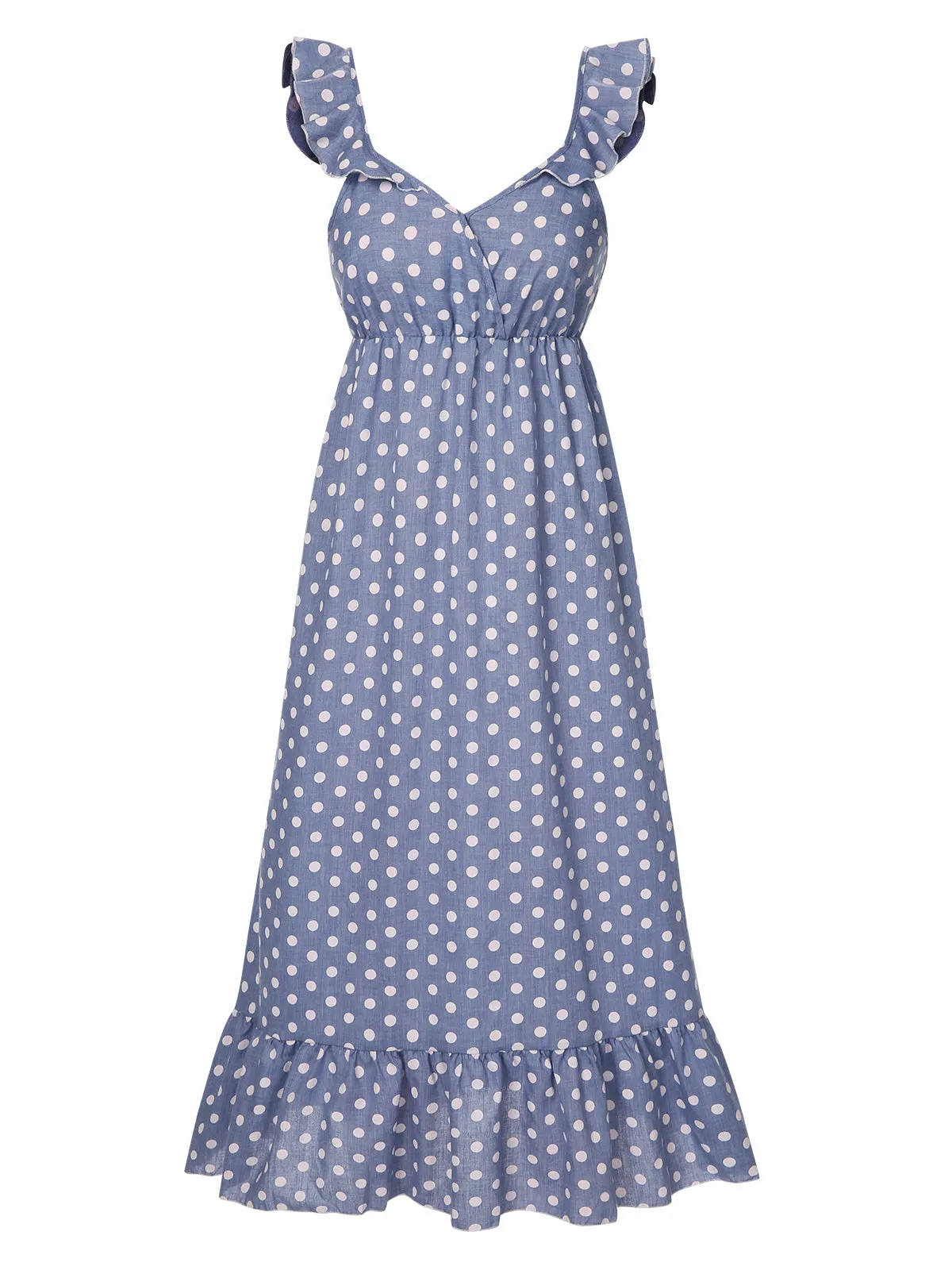 1930s Strap Ruffles Polka Dots Nightgowns sold by Retro Stage product image thumbnail 2