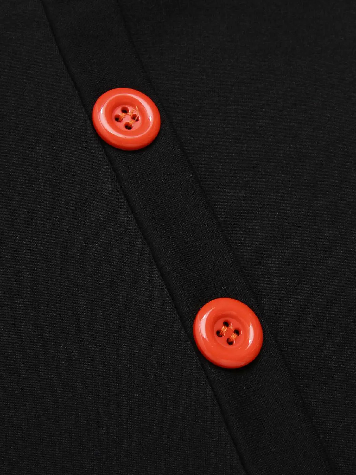 Black 1930s Irregular Neckline Floral Patchwork Dress sold by Retro Stage product image thumbnail 4