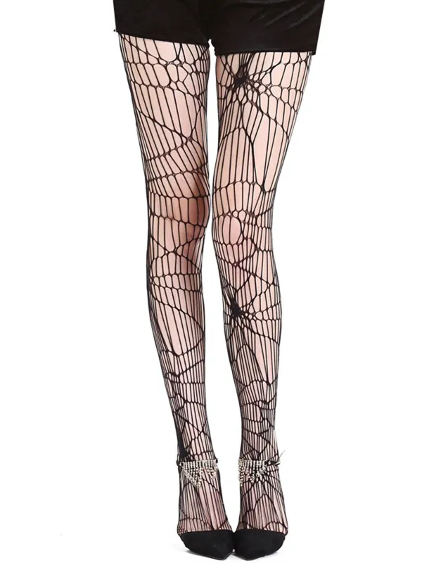 Halloween Spider Web Pantyhose sold by Retro Stage