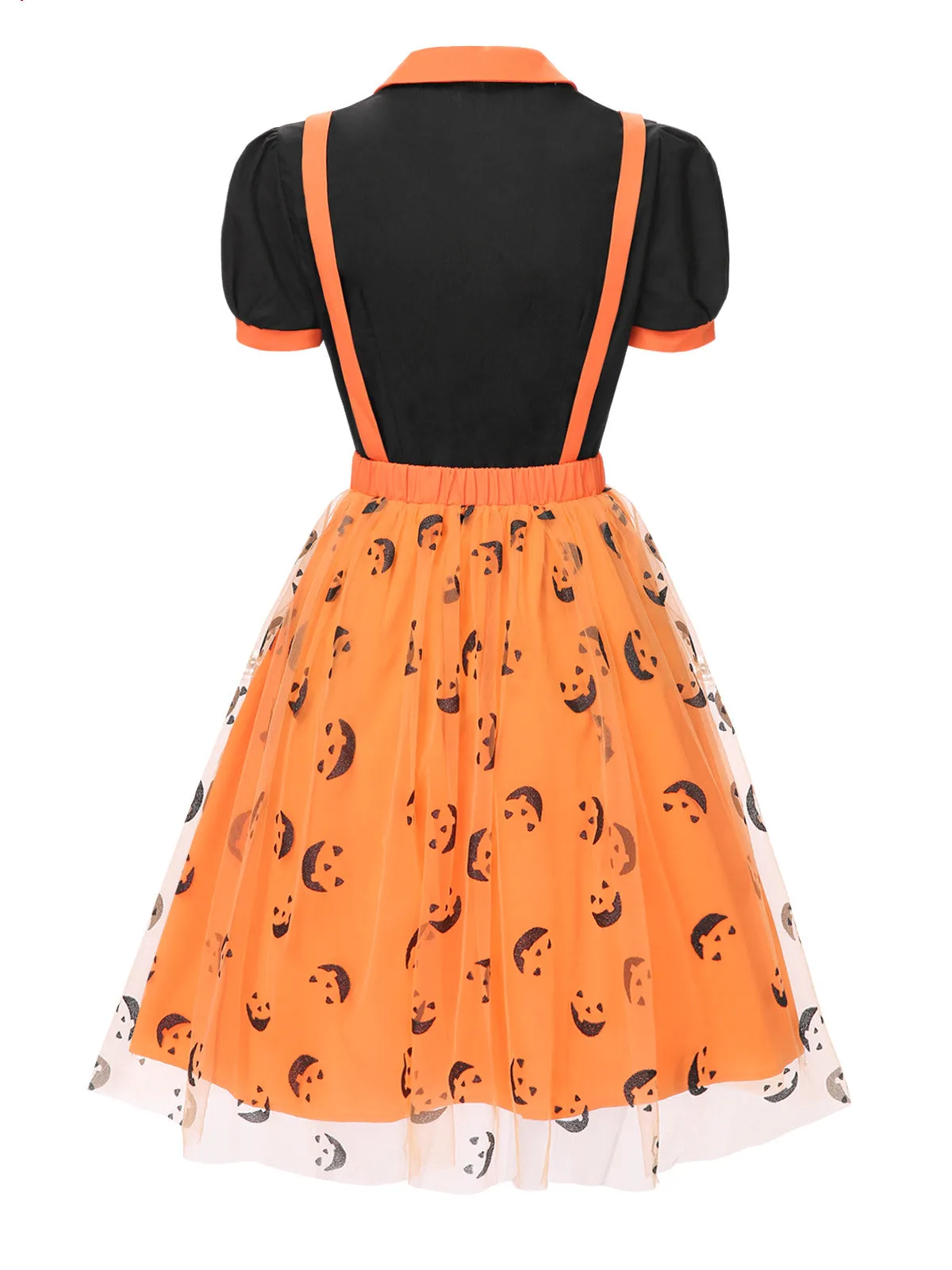 2PCS 1940s Halloween Peter Pan Collar Blouse & Smiley Face Mesh Skirt sold by Retro Stage product image thumbnail 4