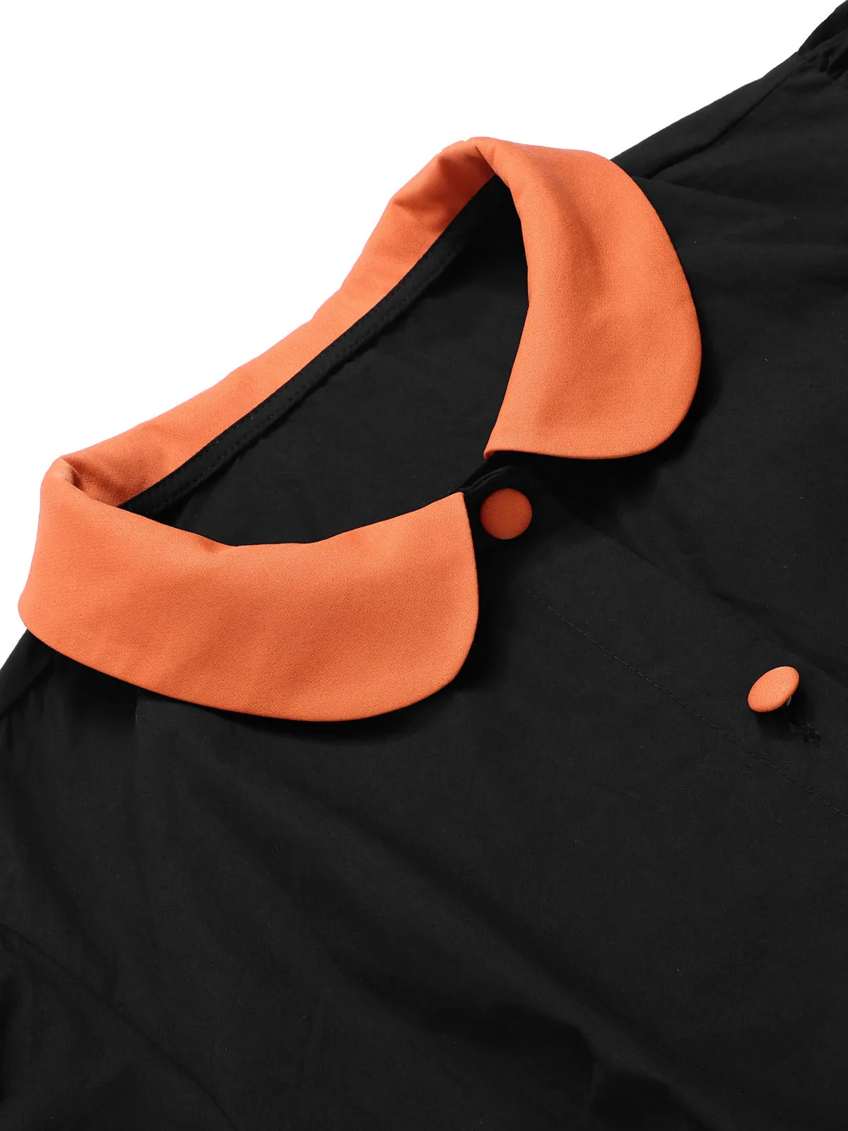 Black 1940s Peter Pan Collar Halloween Puff Sleeve Blouse sold by Retro Stage product image thumbnail 5