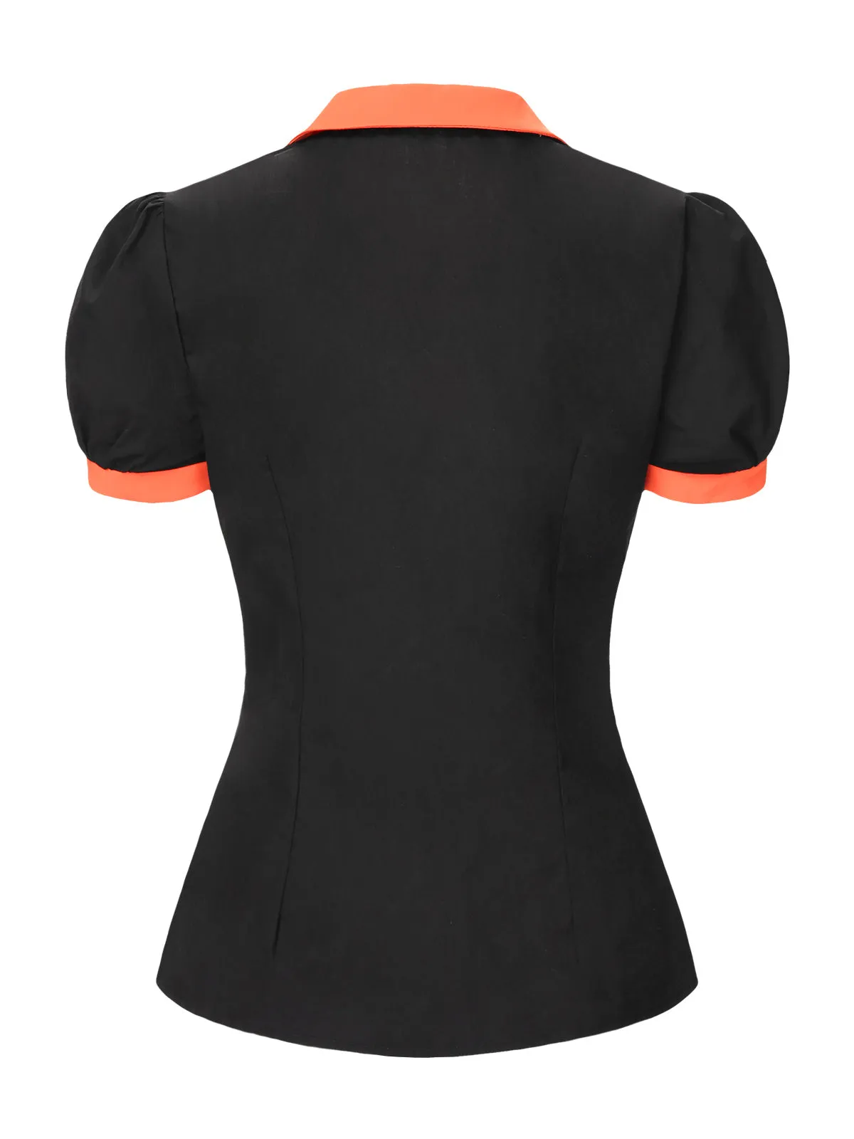 Black 1940s Peter Pan Collar Halloween Puff Sleeve Blouse sold by Retro Stage product image thumbnail 4