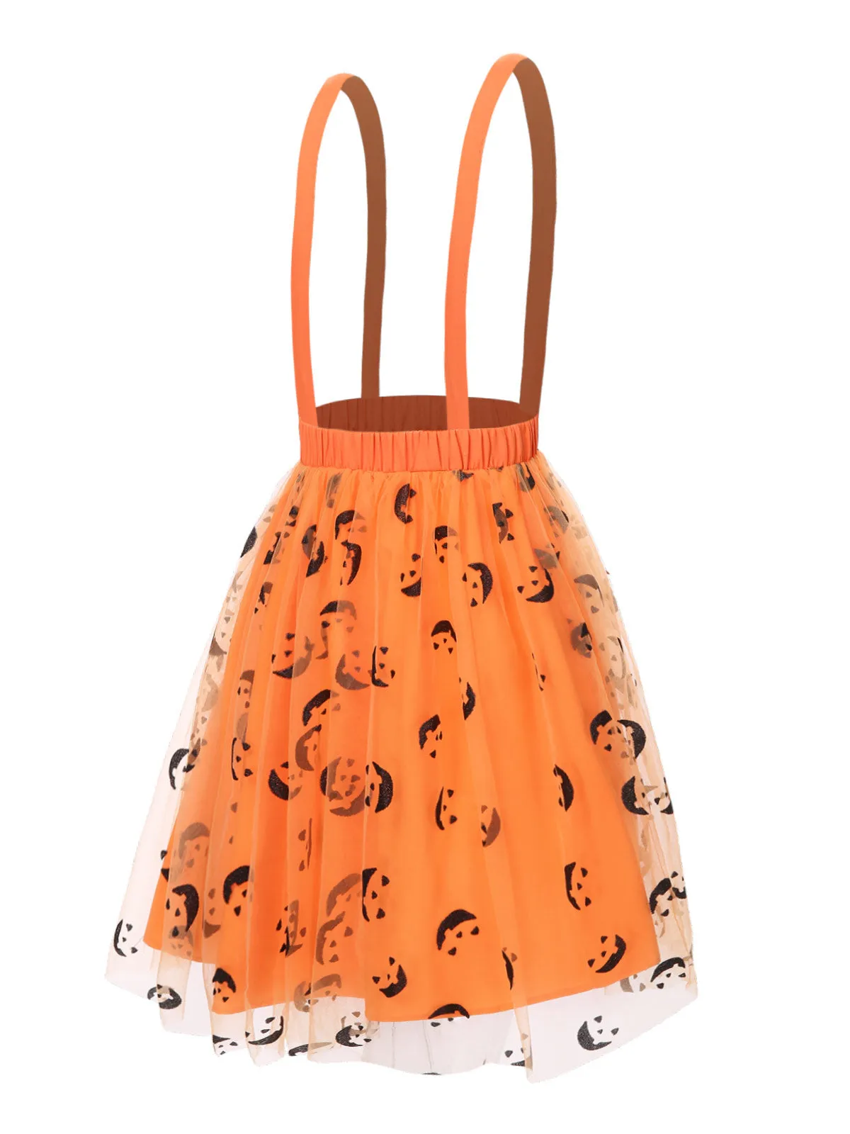 Orange 1940s Halloween Smiley Face Mesh Suspender Skirt sold by Retro Stage product image thumbnail 3