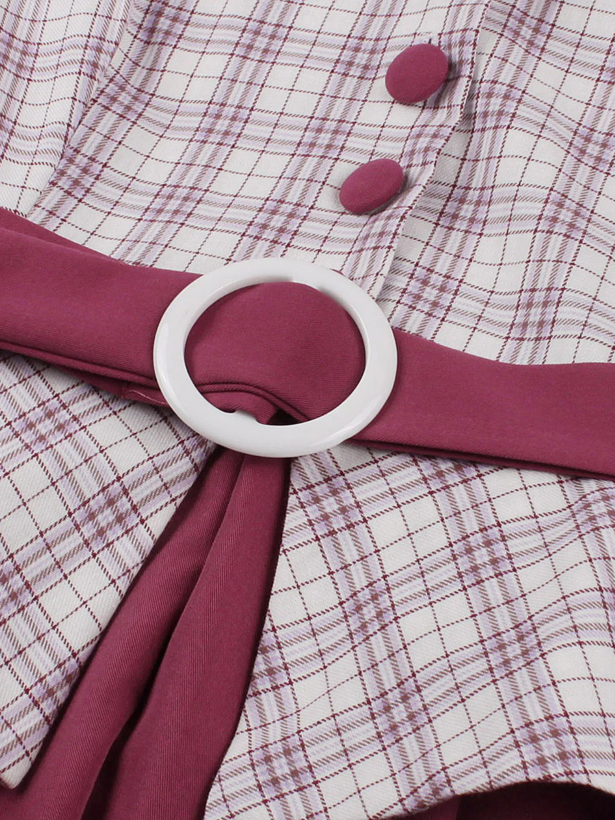 1950s Lapel Glen Check Belted Dress sold by Retro Stage product image thumbnail 4