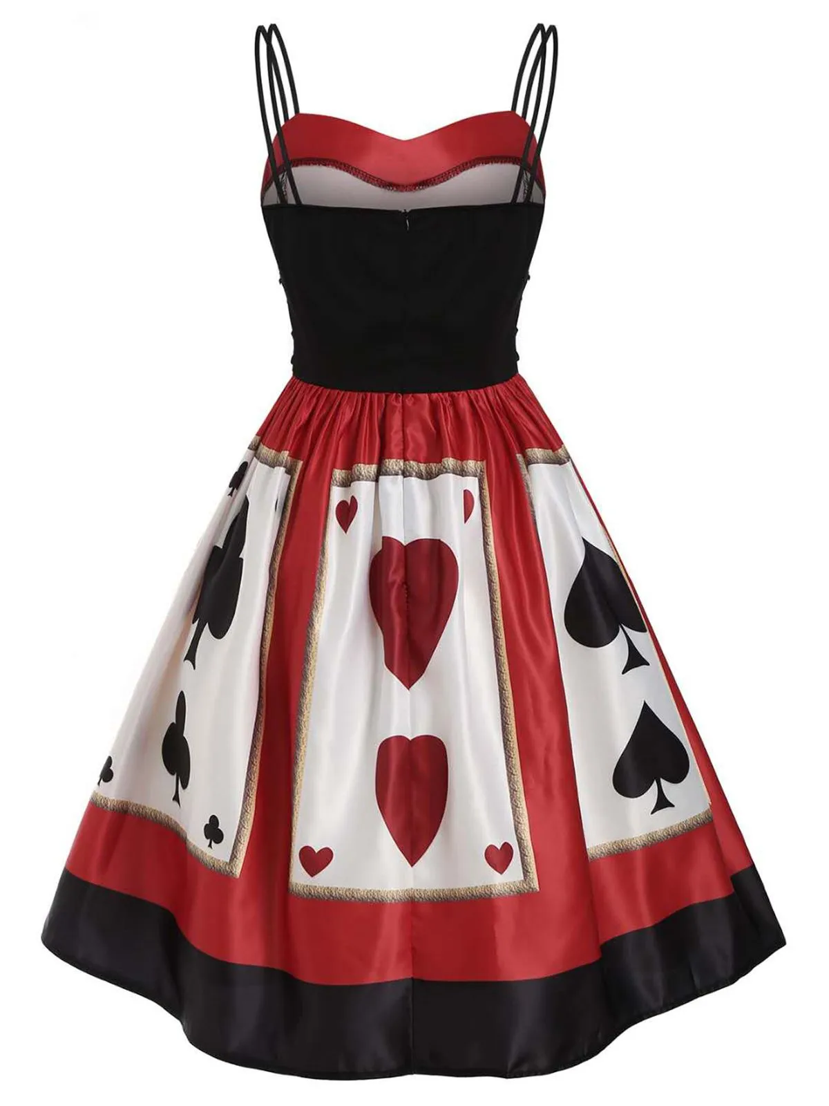 Red 1950s Strap Poker Costume Dress sold by Retro Stage product image thumbnail 3