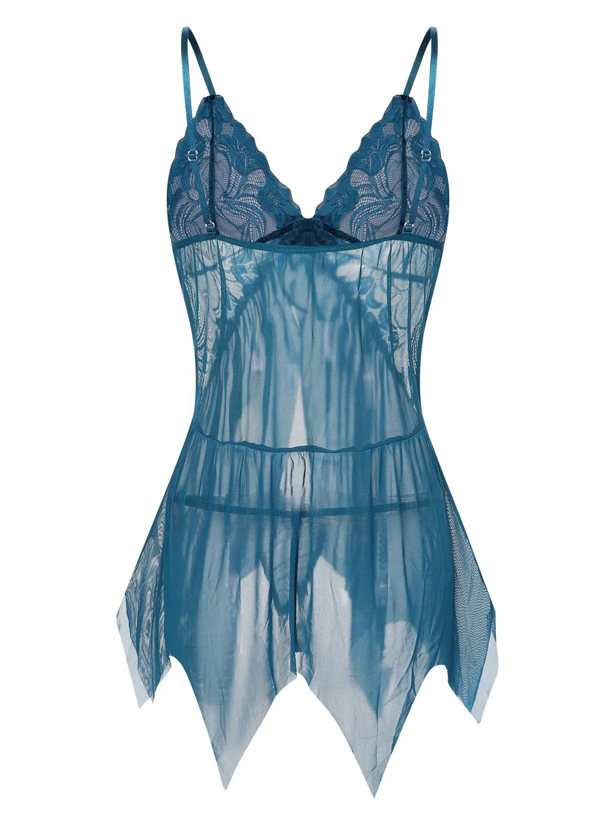 1970s Spaghetti Strap Lace Sheer Sleepwear sold by Retro Stage product image thumbnail 3