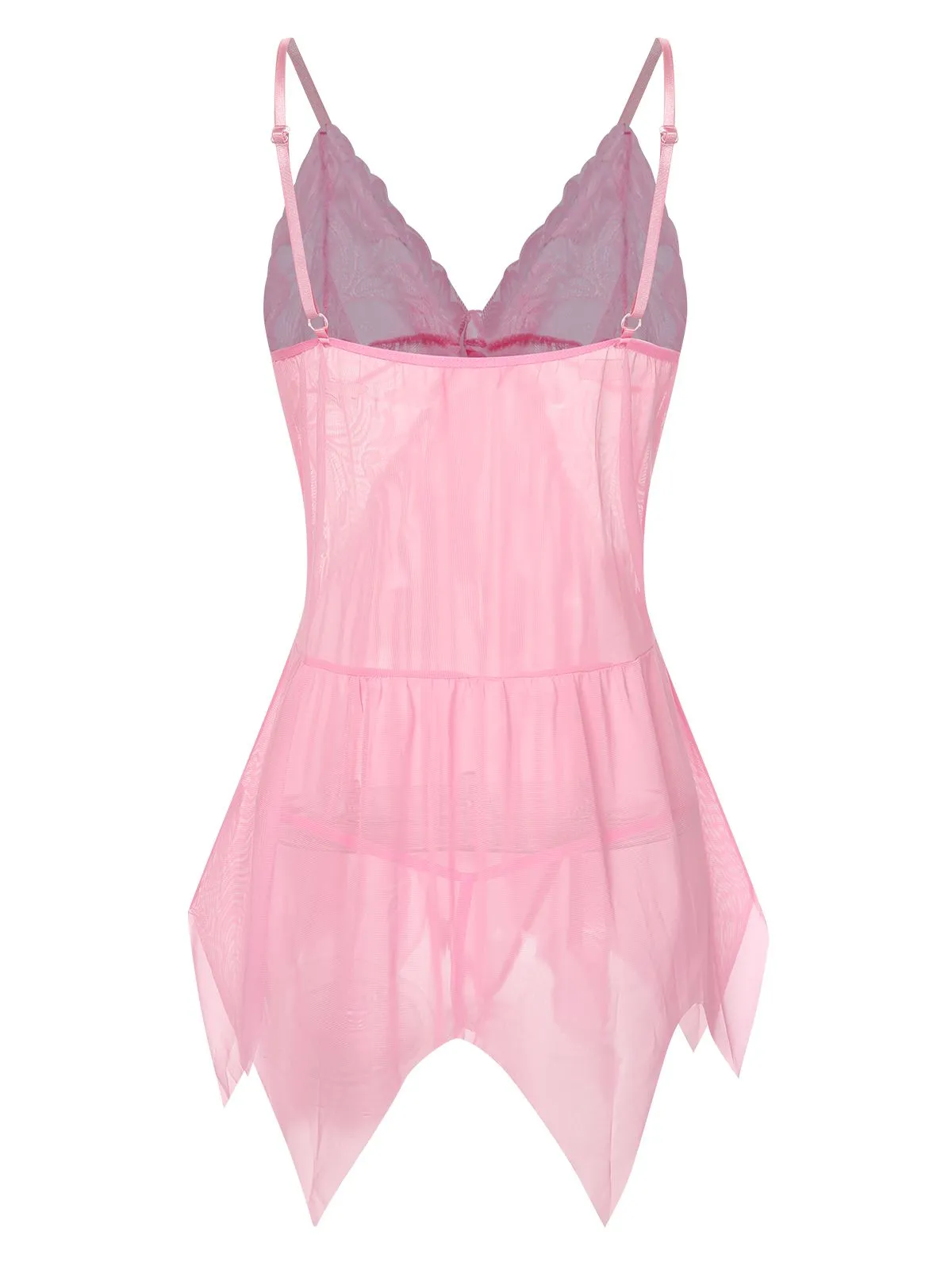 1970s Spaghetti Strap Lace Sheer Sleepwear sold by Retro Stage product image thumbnail 3