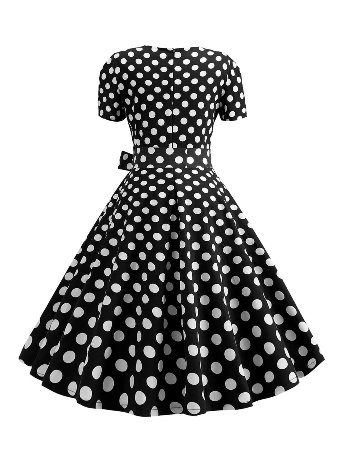 1950s Square Neck Short Sleeves Dress With Accessories Set sold by Retro Stage product image thumbnail 5