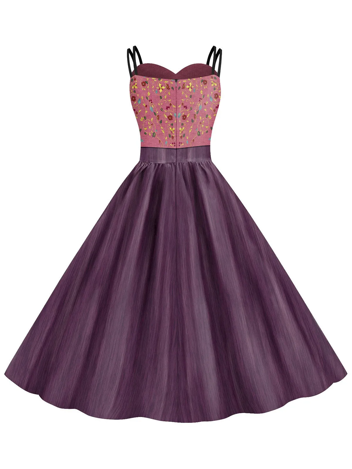 1950s Halloween Double Straps Patchwork Dress sold by Retro Stage product image thumbnail 3