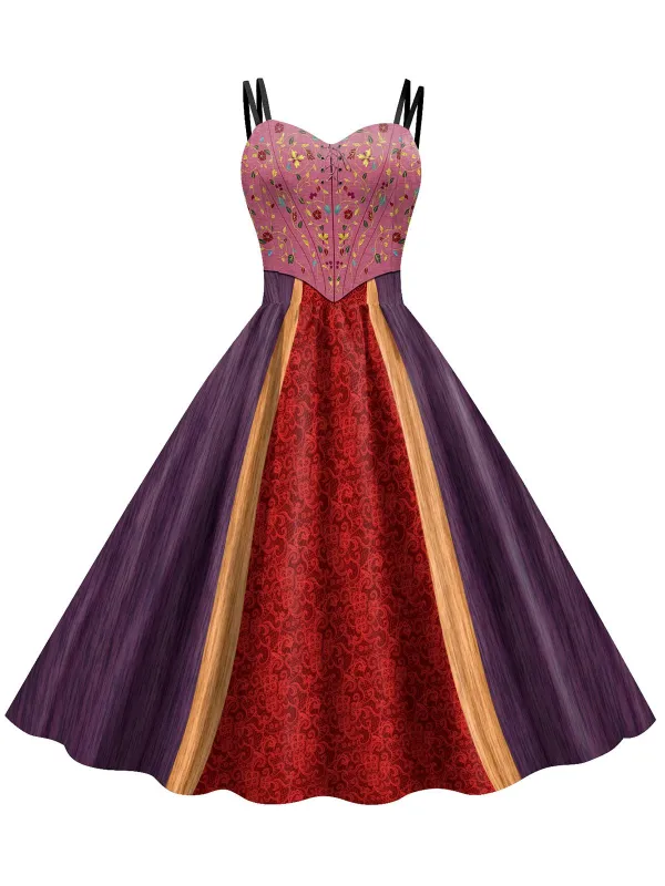 1950s Halloween Double Straps Patchwork Dress sold by Retro Stage