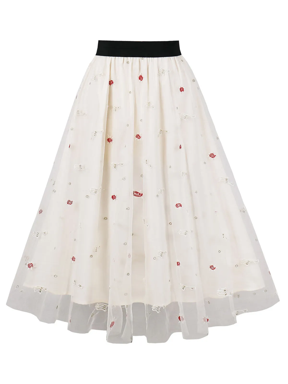 1950s High Waist Colorful Flower Skirt sold by Retro Stage