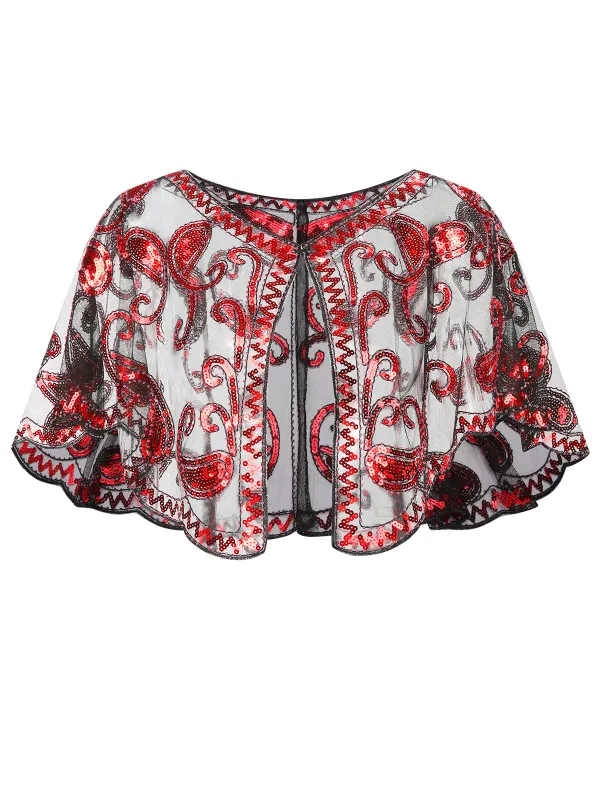 1920s Vintage Cashew Sequin Cape sold by Retro Stage