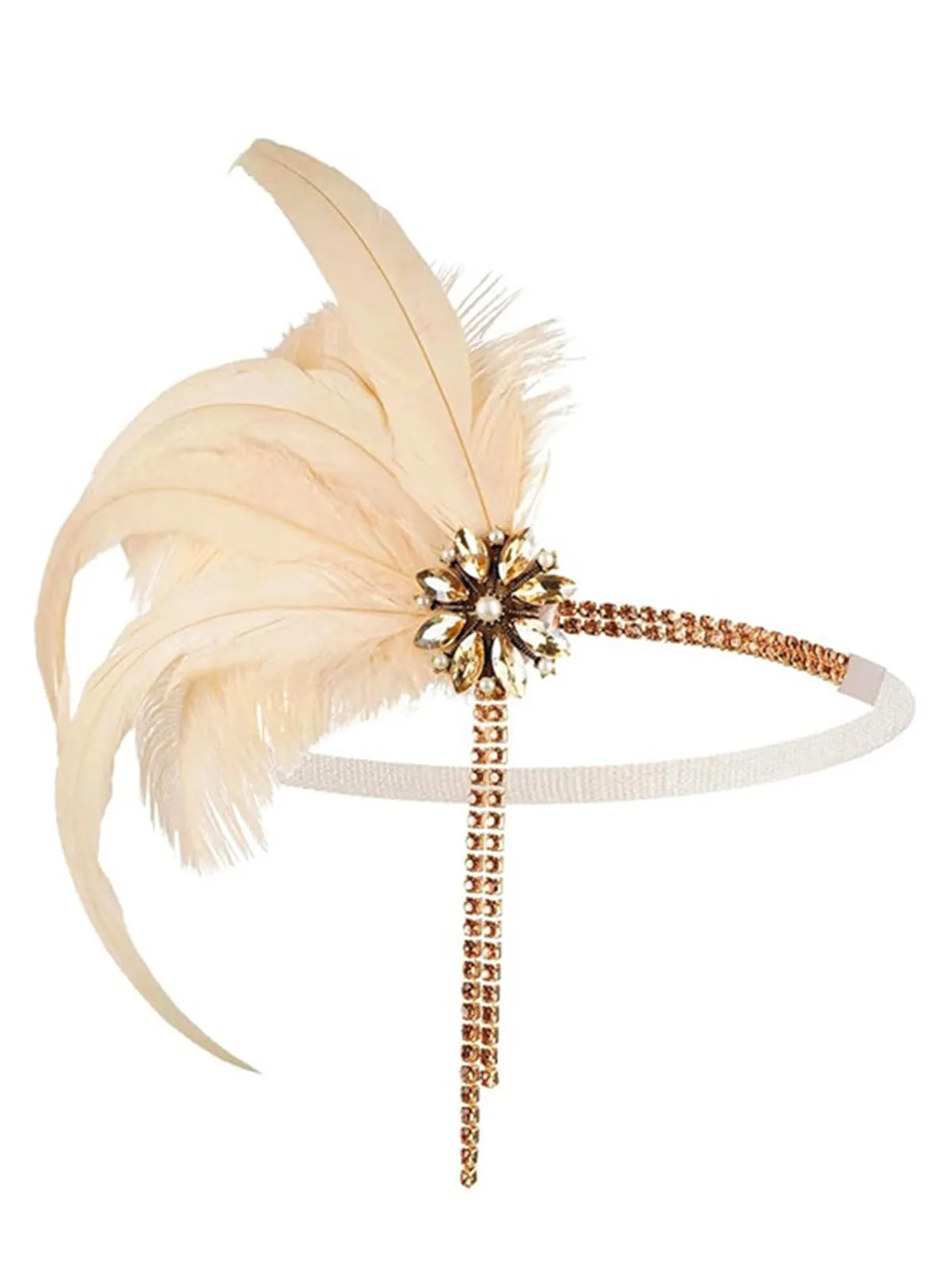 4PCS 1920s Feather Headband Gloves Accessories Set sold by Retro Stage product image thumbnail 3